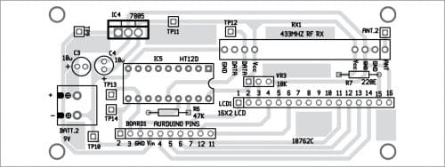 Components layout of the receiver PCB