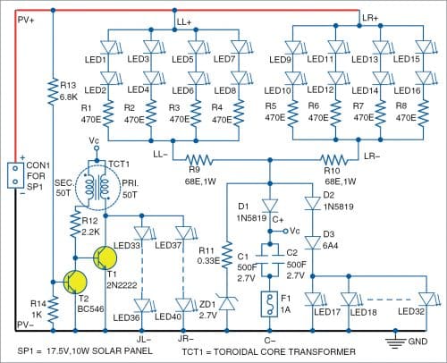 Circuit diagram of pooja lamp