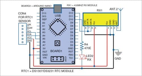 Circuit diagram of remote data receiver