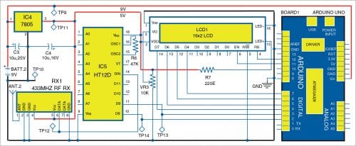 Wireless Visitors Counter Receiver Circuit Diagram