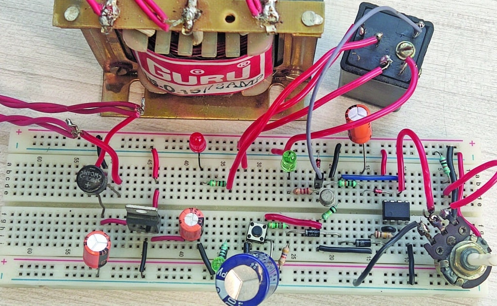 On/off Timer Circuit on Breadboard