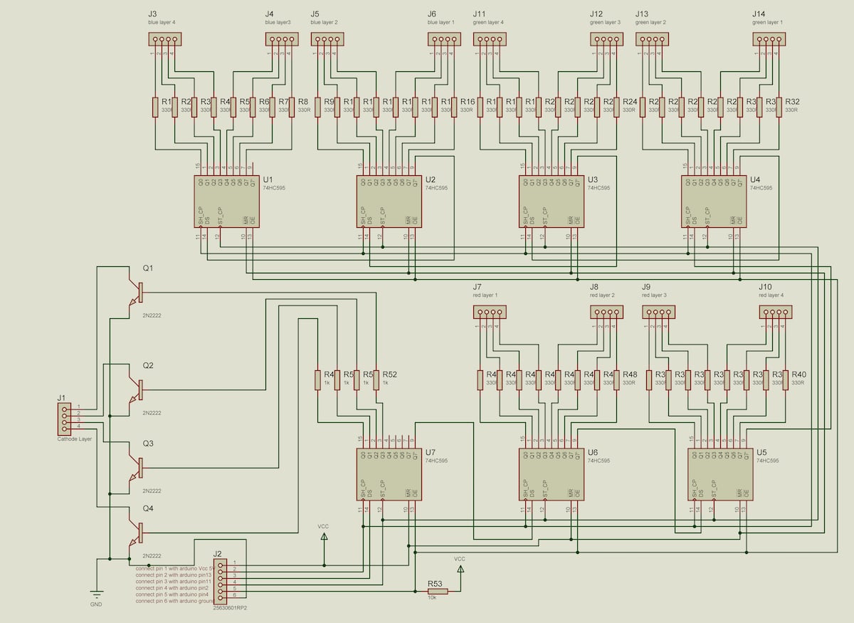 RGB LED Cube Circuit Diagram