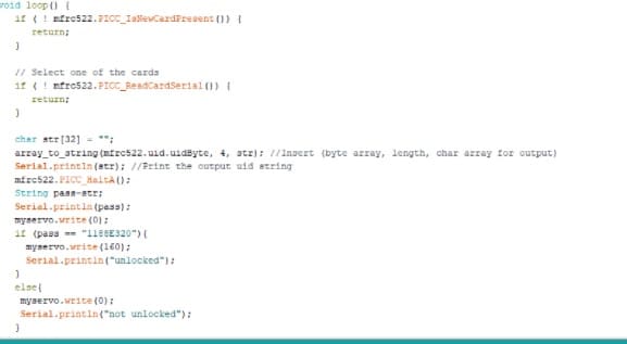 Code for RFID Contactless Lock