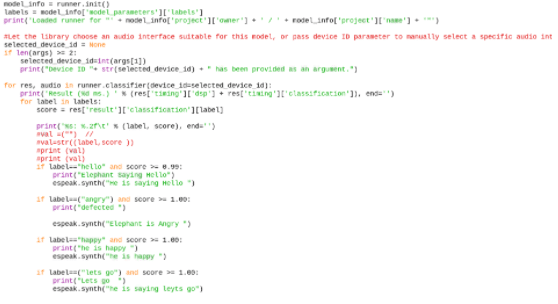 Animal Language Translator Device Python Code