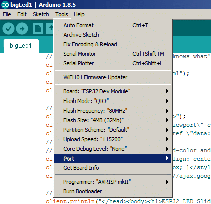 COM Port of Arduino