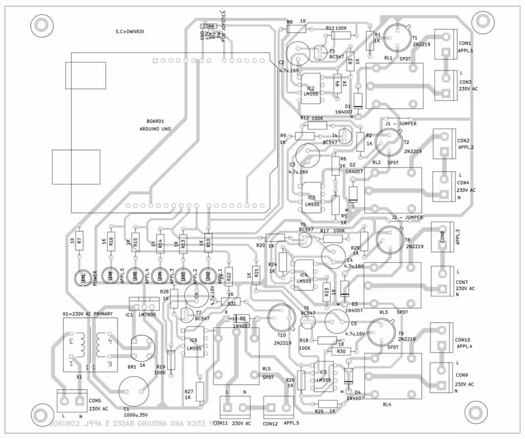 Joystick Based Appliance Control PCB